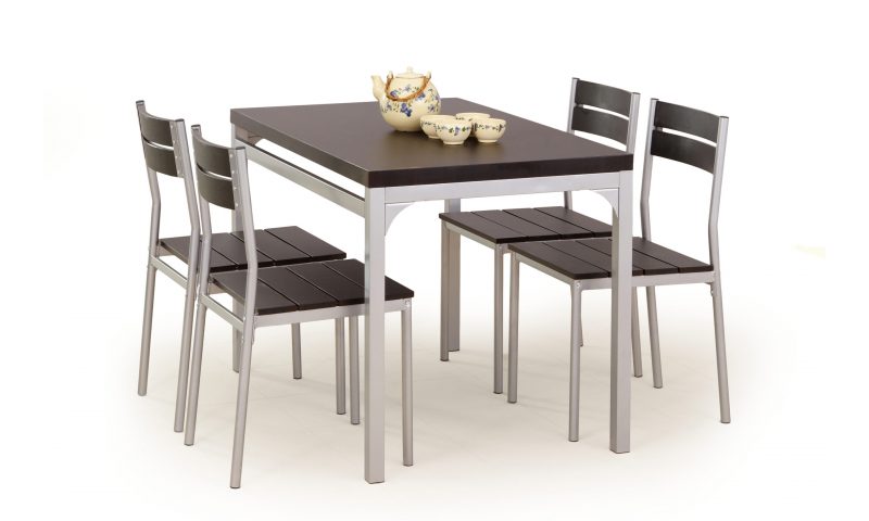malcolm zestaw stół 4 krzesła wenge zhs-007