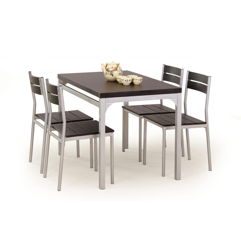 malcolm zestaw stół 4 krzesła wenge zhs-007