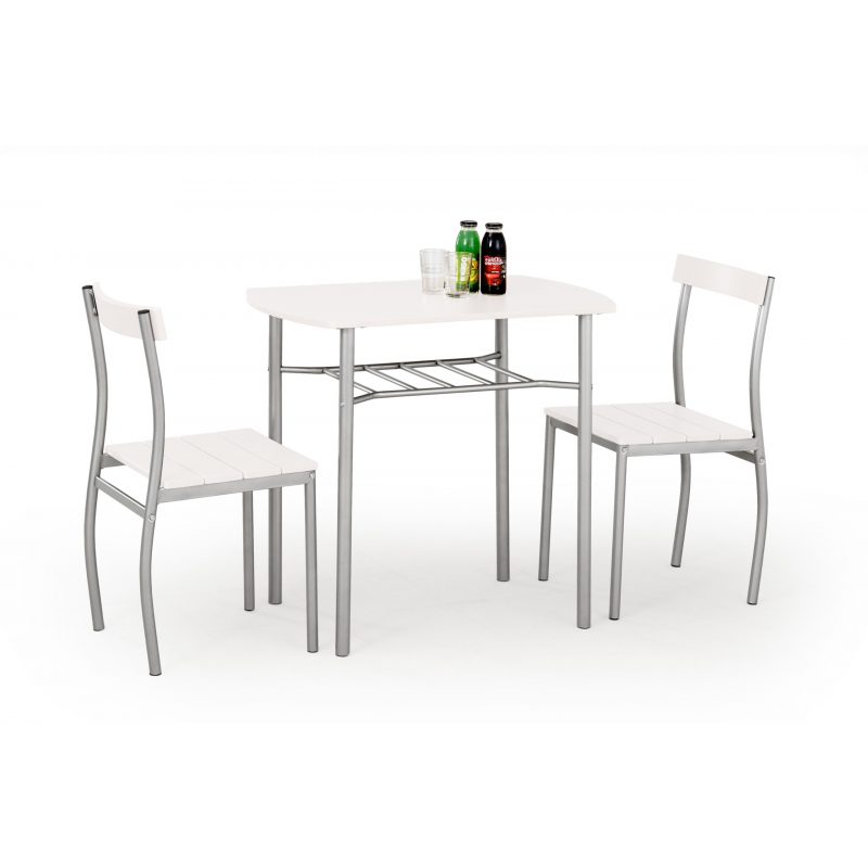 lance zestaw stół 2 krzesła biały zhs-006