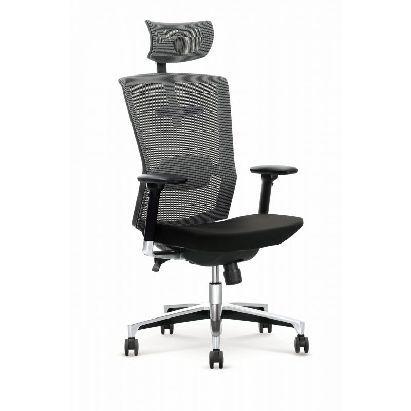 AMBASADOR FOTEL GABINETOWY POPIELATO / CZARNY fho-004
