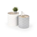 ŁHA-005 zestaw 2 ław z pojemnikiem biały / popiel