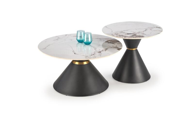 MHW-124 ława biały marmur / czarny - obrazek 3