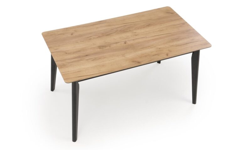 ŁHA-010 stół rozkładany, blat - dąb wotan, nogi - czarny - obrazek 3