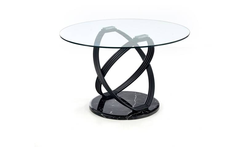 optico stół okrągły szklany czarna podstawa marmur shł-138