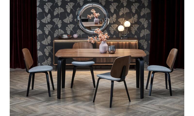 ŁHA-055 stół, blat - orzechowy, noga - czarny - obrazek 4