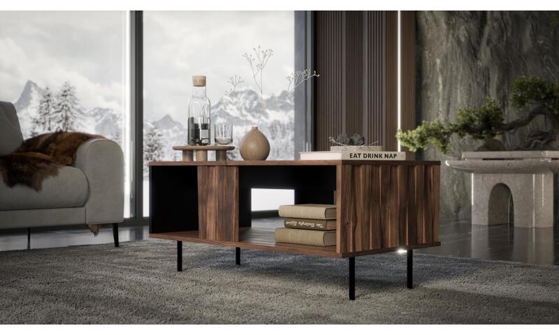 ŁHA-177 ława orzechowy / czarny, nogi: czarny - obrazek 3