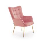 CASTEL 2 FOTEL WYPOCZYNKOWY ZŁOTY / JASNY RÓŻOWY mhw-041