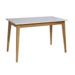 LOCO Stół rozkładany (biały mat:dąb) 160 (205)x80