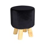 Pufa mała czarny velvet pfa-003