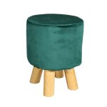 Pufa mała zielony velvet pfa-003