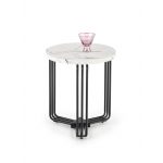 ŁHA-013 ława blat - biały marmur, stelaż - czarny