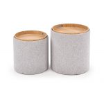 AVIKO ZESTAW 2 PUF, JASNY POPIEL mhw-023