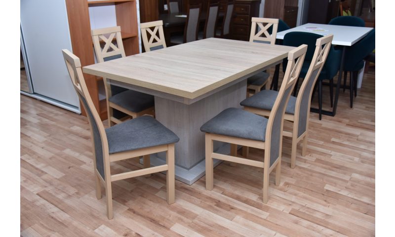 Zestaw stół LESZEK + 6 krzeseł FABIO