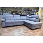 szary narożnik z regulowanymi zagłówkami salvador