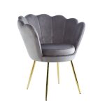 FR1-FX Fotel velvet (szary) /nogi złote/ ffl-003