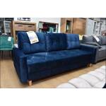 Granatowa kanapa romb-w na nóżkach