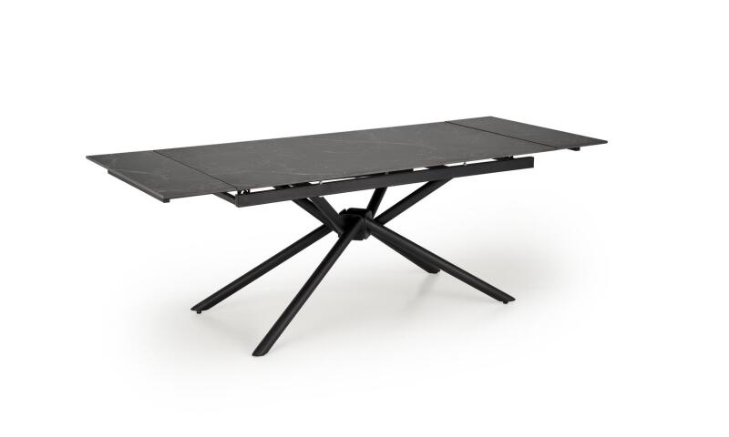 ŁHA-076 stół rozkładany, blat - czarny marmur, nogi - czarny - obrazek 3