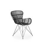 K335 KRZESŁO RATTAN CZARNY khm-070