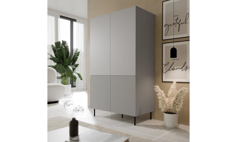 ŁHA-094 szafa jasny popiel, nogi: czarny - obrazek 3