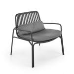 MELBY FOTEL WYPOCZYNKOWY, STELAŻ -CZARNY, TAPICERKA - POPIELATY mhw-100