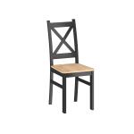 CARLO Krzesło czarne siedzisko dąb złoty craft