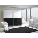 Szafa dwudrzwiowa LUX 1 lixs-01 biały czarny połysk