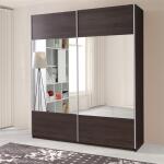 Szafa dwudrzwiowa z lustrem WARIO wexs-04 czekolada