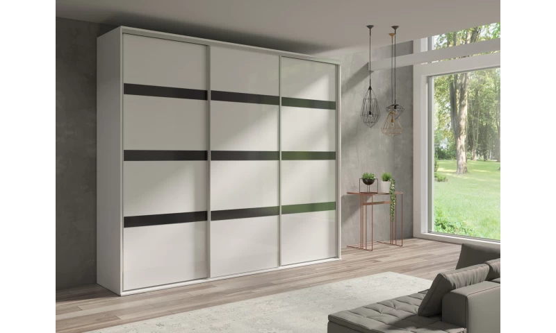 Szafa trzydrzwiowa GRANDE 277 paski lacobel grxs-12