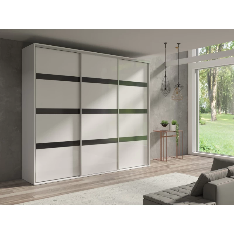 Szafa trzydrzwiowa GRANDE 277 paski lacobel grxs-12