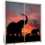 Szafa dwudrzwiowa z grafiką PENELOPA 205 poxs-15 biały mat słonhie