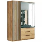 SOMBRERO 150 Szafa przesuwna craft złoty/czarny