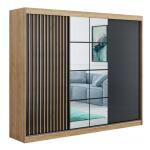 ROKOKO 203 Szafa przesuwna craft złoty/czarny