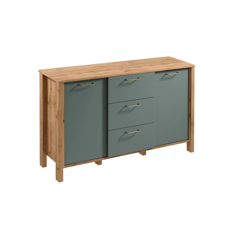 INDYGO - GREEN Komoda Indygo K2D3S idgk-02 komoda dąb wotan zielony