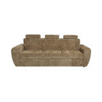 brązowa sofa z funkcją spania i zagłówkami rafał