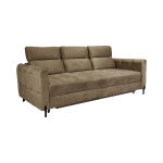 brązowa sofa z funkcją spania z zagłówkami