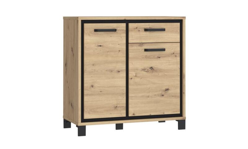 Komoda loft z szufladą i 2 szafkami 90 cm TRONDHEIM tefk-22