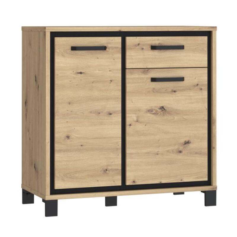 Komoda loft z szufladą i 2 szafkami 90 cm TRONDHEIM tefk-22