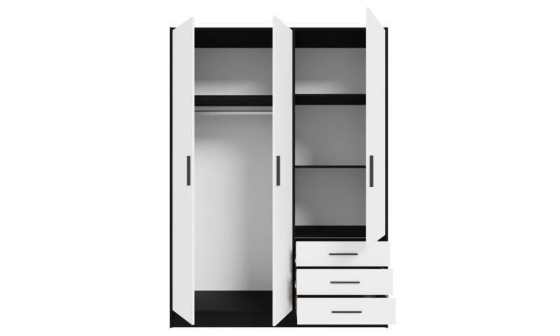 JRFS-07 JUREK szafa biały / czarny - obrazek 3