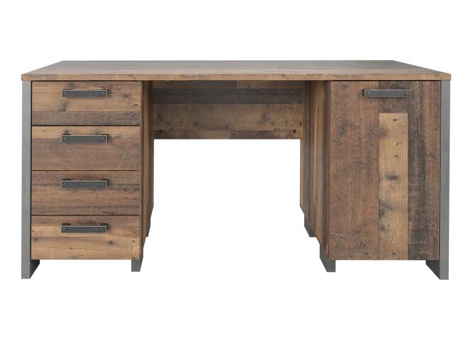 Biurko vintage loft 155x60 cm z 4 szufladami i szafką CLIF Indeks: CLFB221-C546 CLFB-09 CELESTYNA biurko