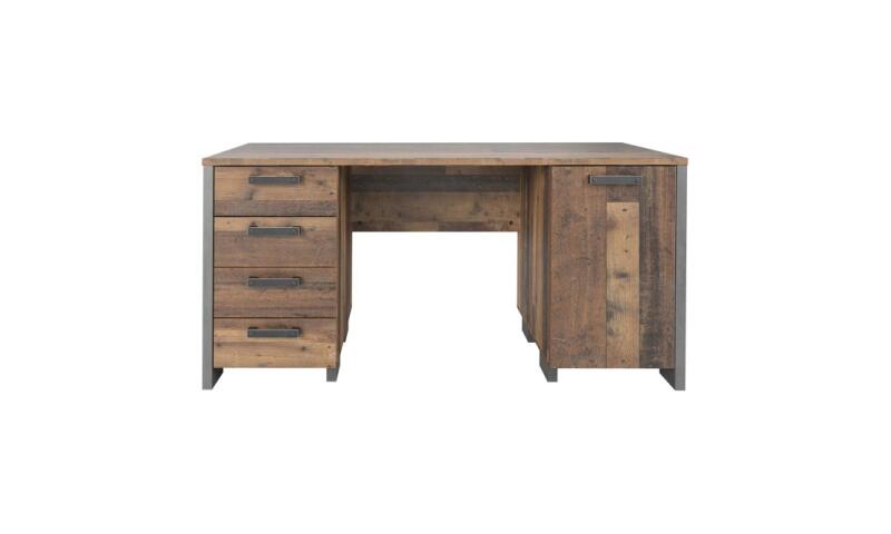 Biurko vintage loft 155x60 cm z 4 szufladami i szafką CLIF Indeks: CLFB221-C546 CLFB-09 CELESTYNA biurko