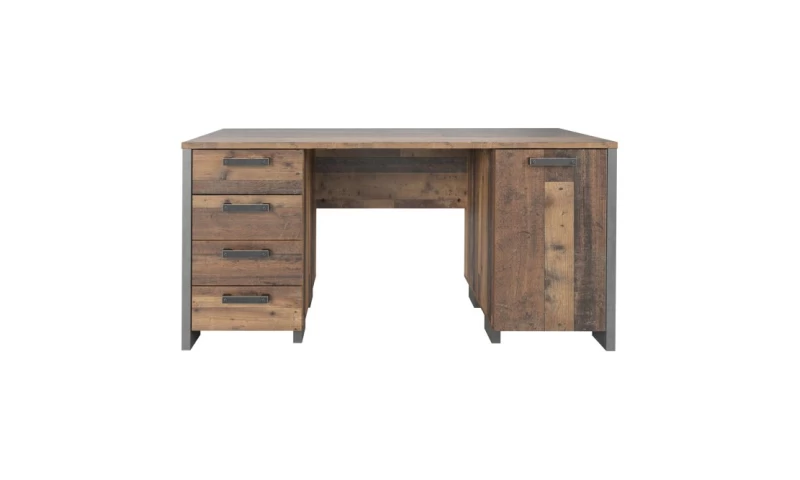 Biurko vintage loft 155x60 cm z 4 szufladami i szafką CLIF Indeks: CLFB221-C546 CLFB-09 CELESTYNA biurko