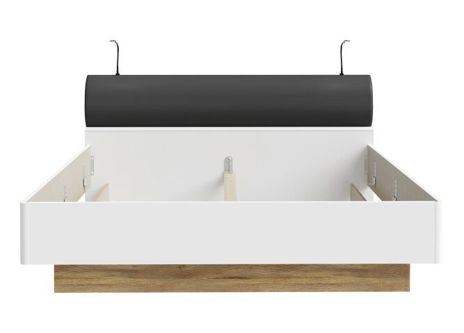 Łóżko dwuosobowe 180x200 cm MAYACUS Biały/Dąb Mauvella Indeks: JCKL2182-M949 MCFS-04 MACIEJ stelaż łóżka