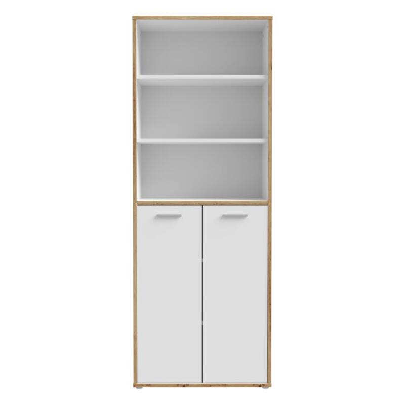 Regał 90 cm KEFLAVIK Biały/Dąb Artisan Indeks: KFLR821-C881 KLFR-09 KLAUDIA regał dąb Artisan
