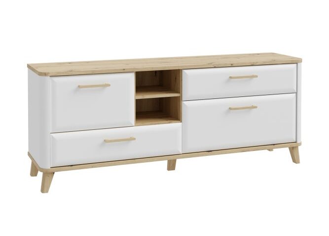 Szafka RTV z szufladami 170 cm WARDIOL Dąb Artisan/Biały wjfr-04