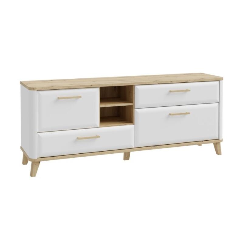 Szafka RTV z szufladami 170 cm WARDIOL Dąb Artisan/Biały wjfr-04