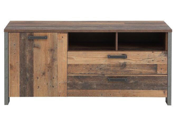 Szafka RTV z szufladami 140 cm CLIF Old – Wood Vintage/Beton CLFR-37 CELESTYNA szafka RTV