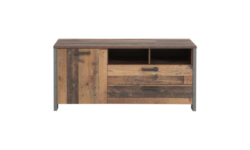 Szafka RTV z szufladami 140 cm CLIF Old – Wood Vintage/Beton CLFR-37 CELESTYNA szafka RTV