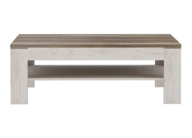 Stolik kawowy prostokątny z półką 120x75 cm DURO Pinia Biała/Dąb Antyczny Indeks: SVOT22-T75 DMFS-37 DAMIAN stolik