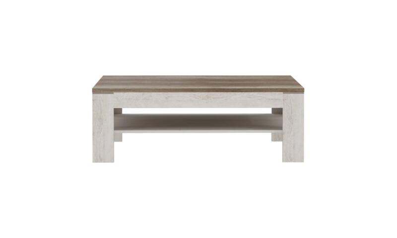 Stolik kawowy prostokątny z półką 120x75 cm DURO Pinia Biała/Dąb Antyczny Indeks: SVOT22-T75 DMFS-37 DAMIAN stolik