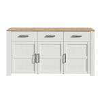 Opis Komoda w stylu prowansalskim świetnie sprawdzi się w takich pomieszczeniach jak Pokój dzienny i Jadalnia. 3 szuflady i 3 półki ukryte za 3 pełnymi frontami zapewniają dużo miejsca do przechowywania. W szufladach zmieścisz drobne przedmioty i dokumenty, a w szafce ukryjesz większe rzeczy. Blat jest dobrym miejscem na telewizor, wyeksponowanie zdjęć lub ulubionych dekoracji. Komoda stworzy spójną aranżację z innymi meblami z kolekcji. Mebel o wymiarach: szerokość 166,1 cm x wysokość 87 cm x głębokość 42 cm z wieloma opcjami przechowywania rzeczy Zestawienie koloru Dąb Riviera / Modrzew jasny Sibiu podkreśla charakter mebla Wysokiej jakości płyta meblowa zapewnia trwałość użytkowania Maksymalne obciążenie blatu do 20 kg Maksymalne obciążenie półek do 5 kg Stabilność mebla gwarantuje montaż do ściany (komplet okuć w zestawie) Szczegóły produktu Informacje logistyczne Instrukcje montażu i karty bezpieczeństwa produktu Komoda Indeks: BHLK231-M482 CZFK-11 CEZARY komoda